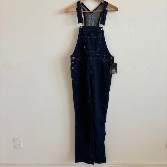 Dickies Women's Blue Denim Overalls - Picture 6 of 6